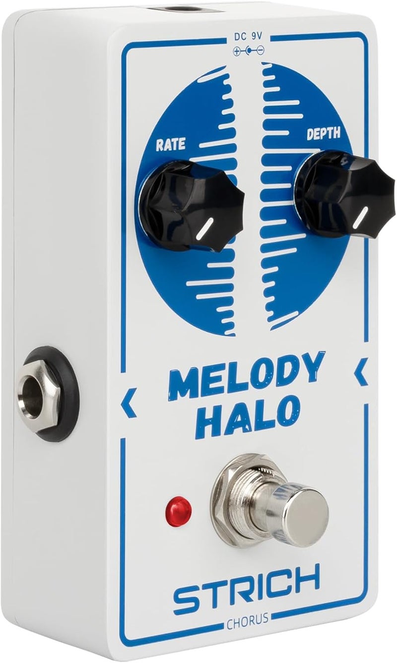 STRICH Chorus Guitar Pedal, Tutti Love Analog Chorus Effect Classic Warm, True Bypass for Electric Guitar, White and Blue, MELODY HALO, White and Blue - Image 1